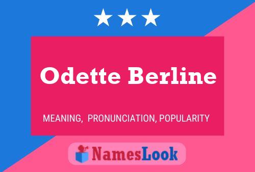 Affiche de nom Odette Berline