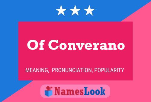 Affiche de nom Of Converano