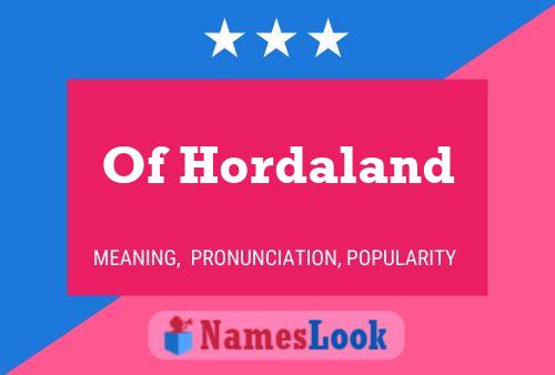 Affiche de nom Of Hordaland