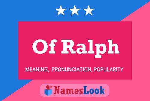 Affiche de nom Of Ralph