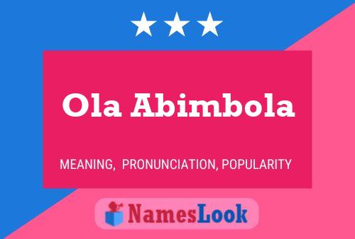 Affiche de nom Ola Abimbola