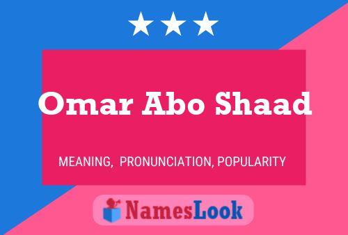 Affiche de nom Omar Abo Shaad