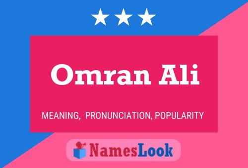 Affiche de nom Omran Ali