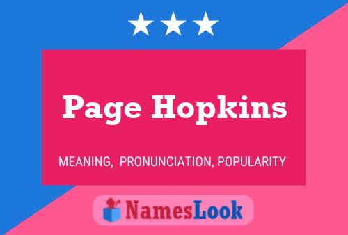 Affiche de nom Page Hopkins