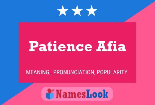 Affiche de nom Patience Afia