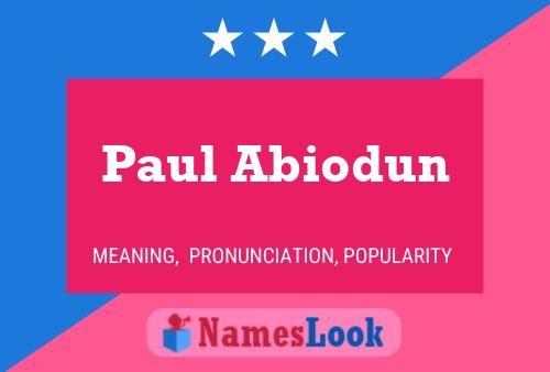 Affiche de nom Paul Abiodun