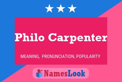 Affiche de nom Philo Carpenter