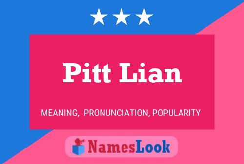 Affiche de nom Pitt Lian