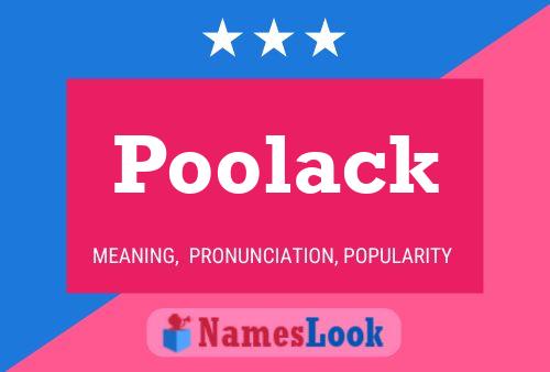 Affiche de nom Poolack