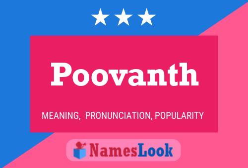 Affiche de nom Poovanth