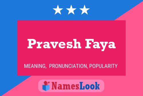 Affiche de nom Pravesh Faya