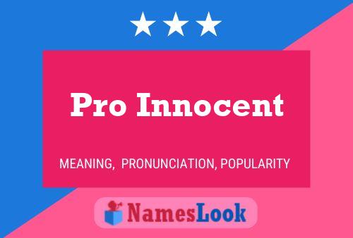 Affiche de nom Pro Innocent