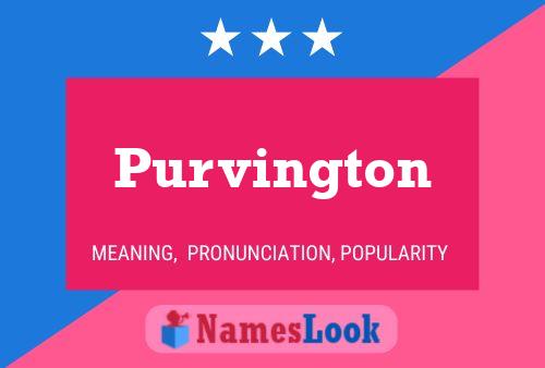 Affiche de nom Purvington