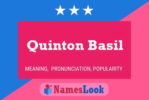 Affiche de nom Quinton Basil