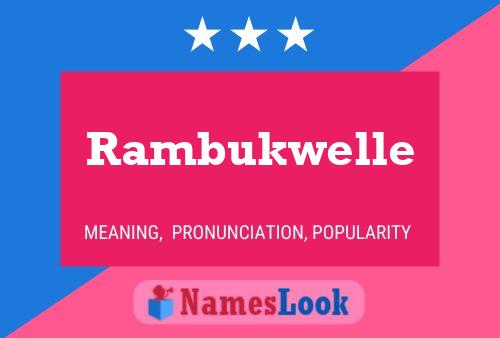 Affiche de nom Rambukwelle