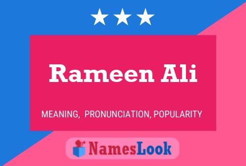 Affiche de nom Rameen Ali