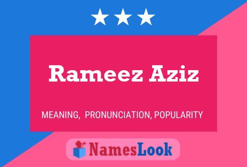 Affiche de nom Rameez Aziz