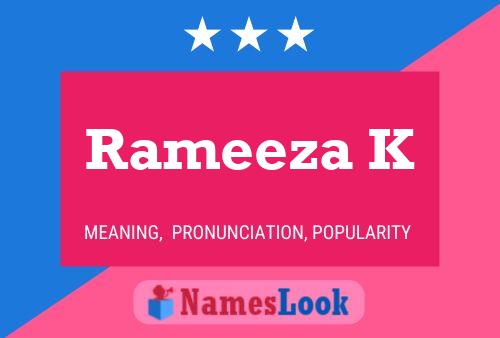 Affiche de nom Rameeza K