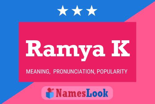 Affiche de nom Ramya K