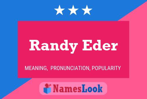 Affiche de nom Randy Eder