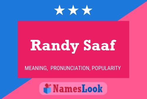 Affiche de nom Randy Saaf