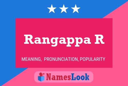 Affiche de nom Rangappa R