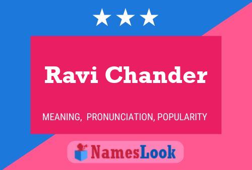 Affiche de nom Ravi Chander