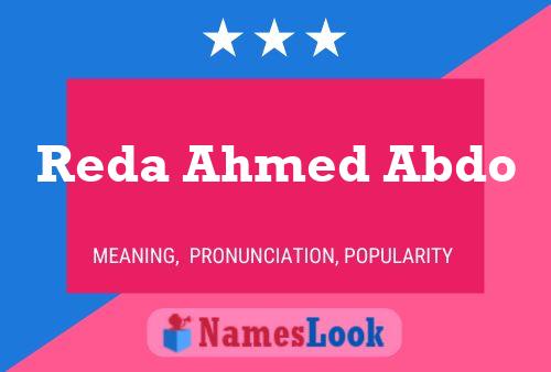 Affiche de nom Reda Ahmed Abdo