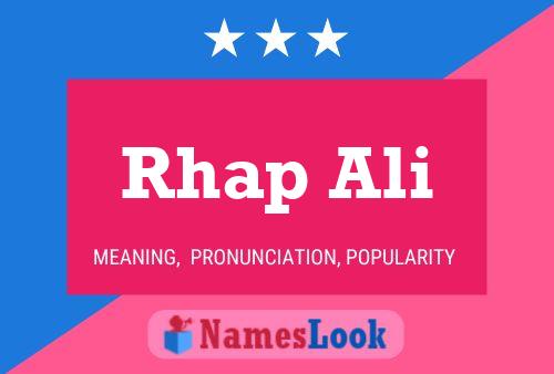 Affiche de nom Rhap Ali