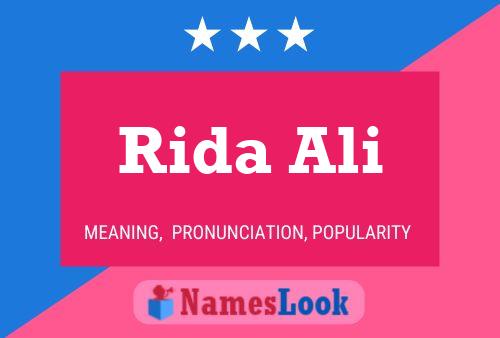 Affiche de nom Rida Ali