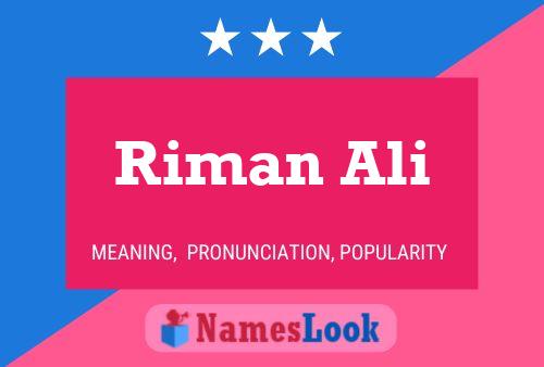 Affiche de nom Riman Ali