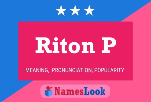 Affiche de nom Riton P