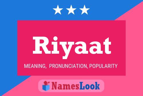 Affiche de nom Riyaat