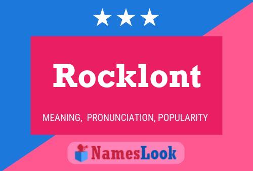 Affiche de nom Rocklont