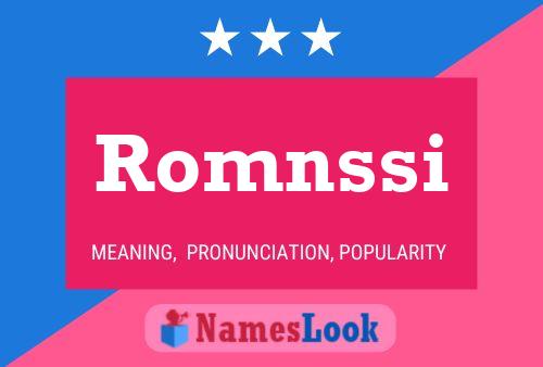 Affiche de nom Romnssi