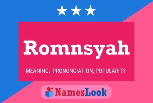 Affiche de nom Romnsyah