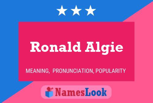 Affiche de nom Ronald Algie