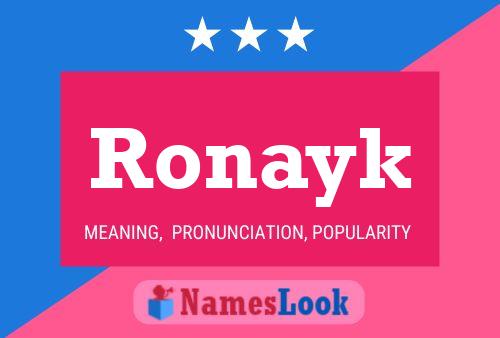 Affiche de nom Ronayk