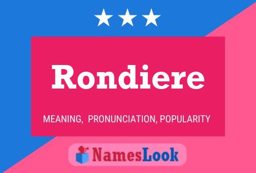 Affiche de nom Rondiere