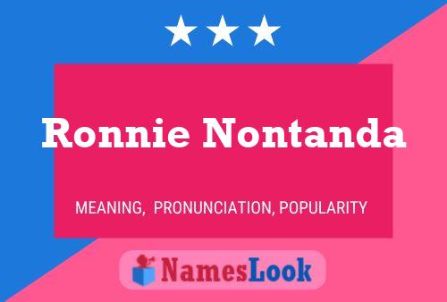 Affiche de nom Ronnie Nontanda