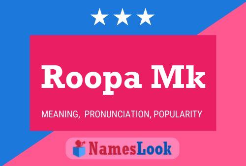 Affiche de nom Roopa Mk