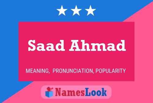 Affiche de nom Saad Ahmad