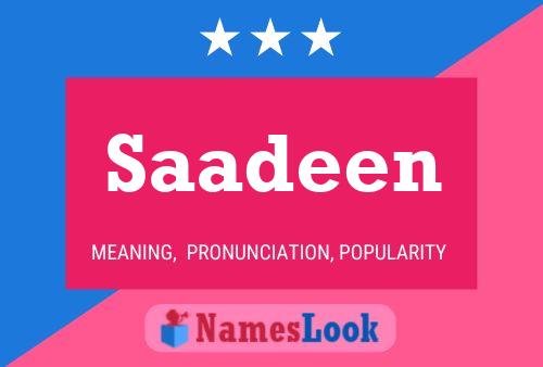 Affiche de nom Saadeen