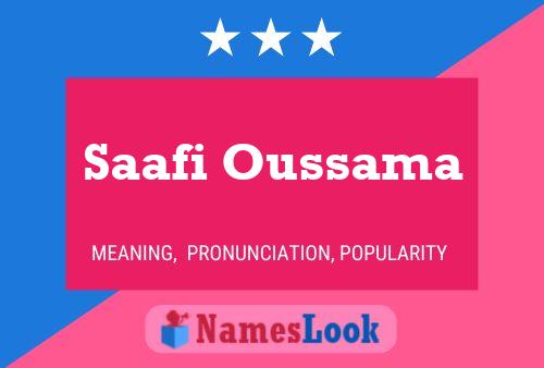 Affiche de nom Saafi Oussama