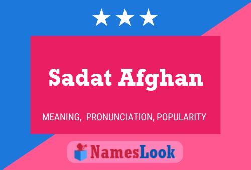 Affiche de nom Sadat Afghan