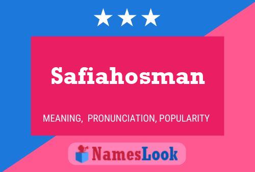 Affiche de nom Safiahosman