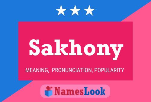 Affiche de nom Sakhony