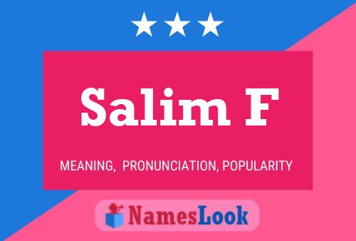 Affiche de nom Salim F