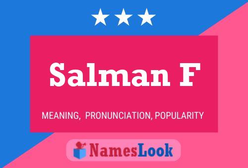 Affiche de nom Salman F