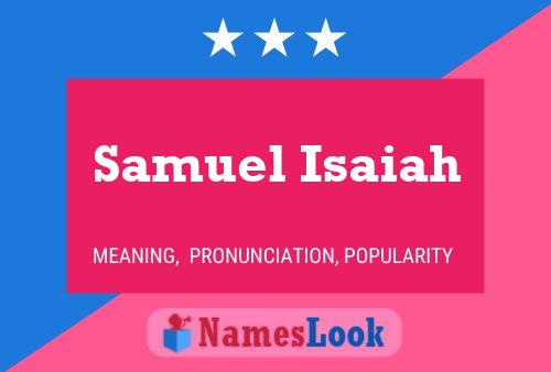 Affiche de nom Samuel Isaiah